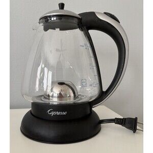 Capresso H20 Plus Glass Cordless Safety Water Kettle Model 259 6 Cup Capacity